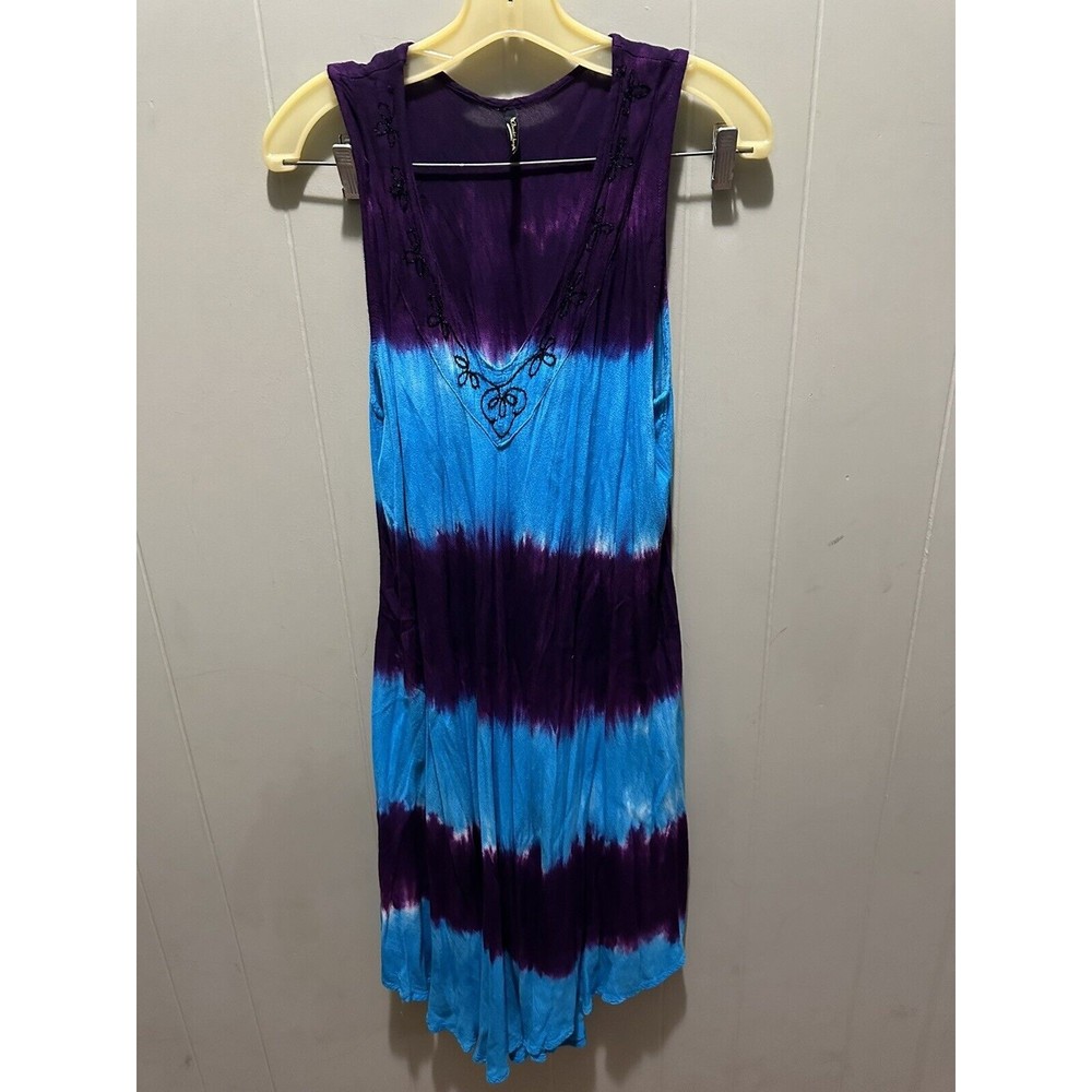 Beach Angels Swim Wear Oversized Swim Suit Cover Up Shirt Tye Dye OS